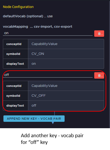 Add Vocab - key pair for "Off" key