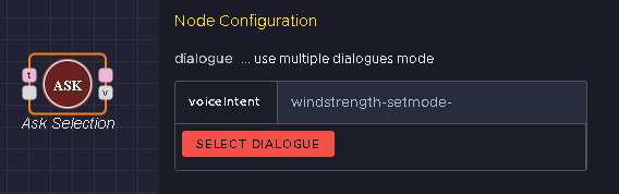 Ask Selection Node Configuration