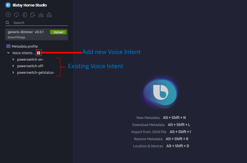 Add or update Voice Intent