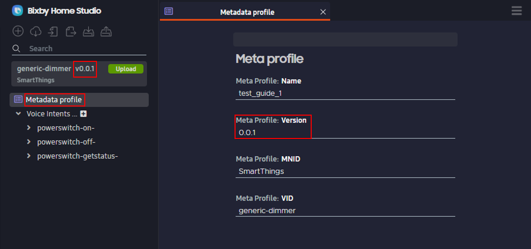 Metadata profile