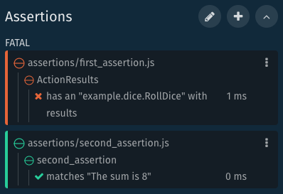 Assertion Panel with Assertions