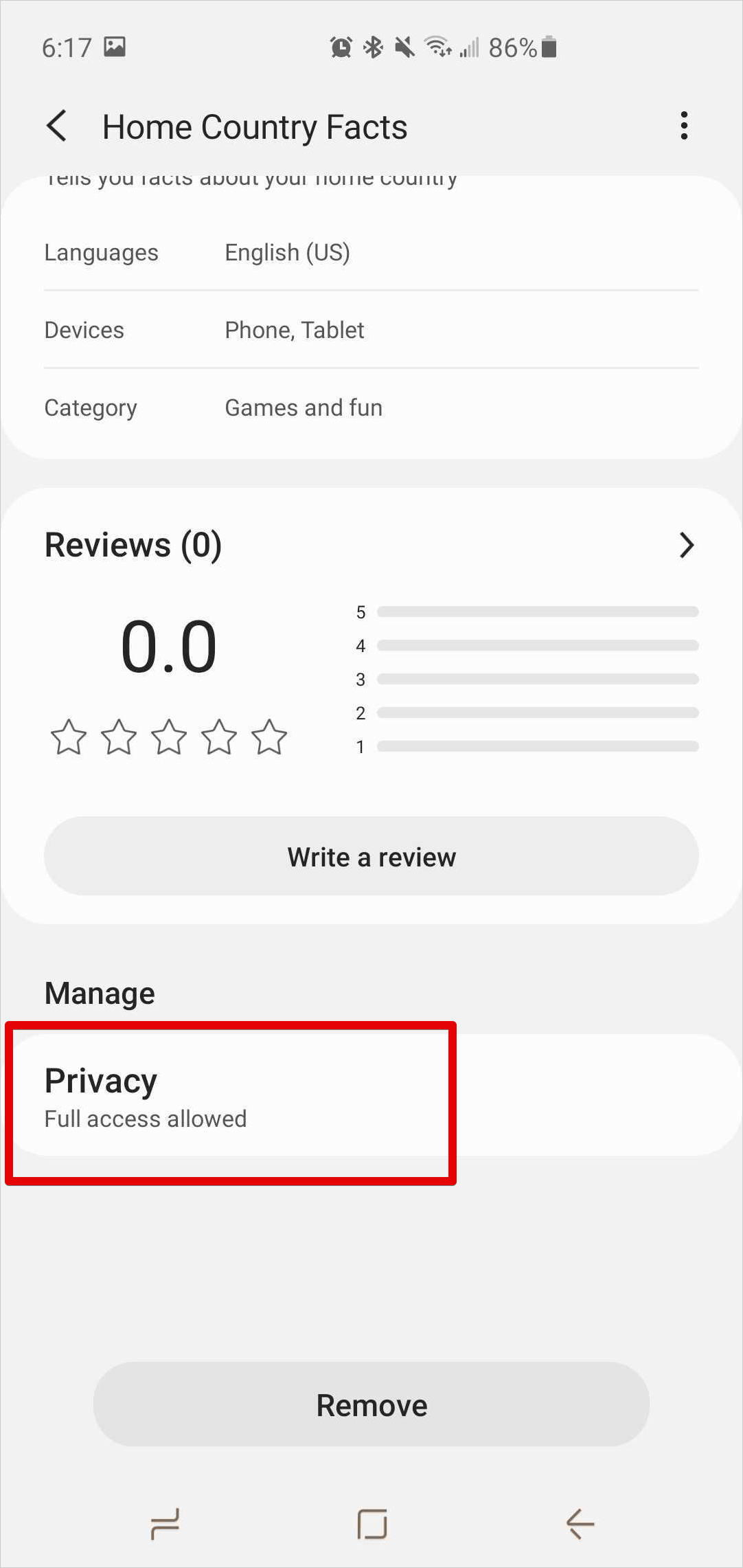 The Manage Privacy option on the capsule's home page