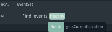 Adding a geo.CurrentLocation route to the utterance "Find events nearby"